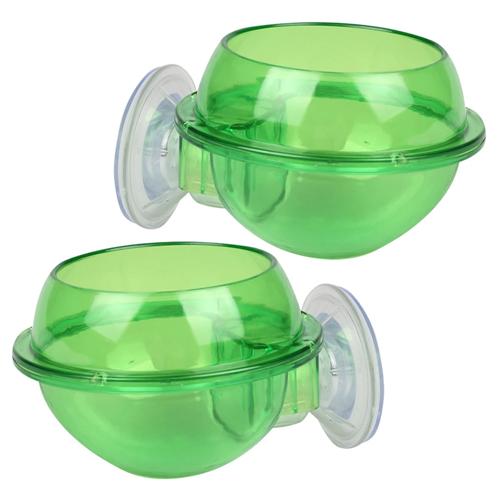 

2 Pcs Reptile Water Feeder Durable Plastic Drinking Tool for Turtles Frog Terrapin Supplies Easy Cleaning Suction Cup Bowl Small