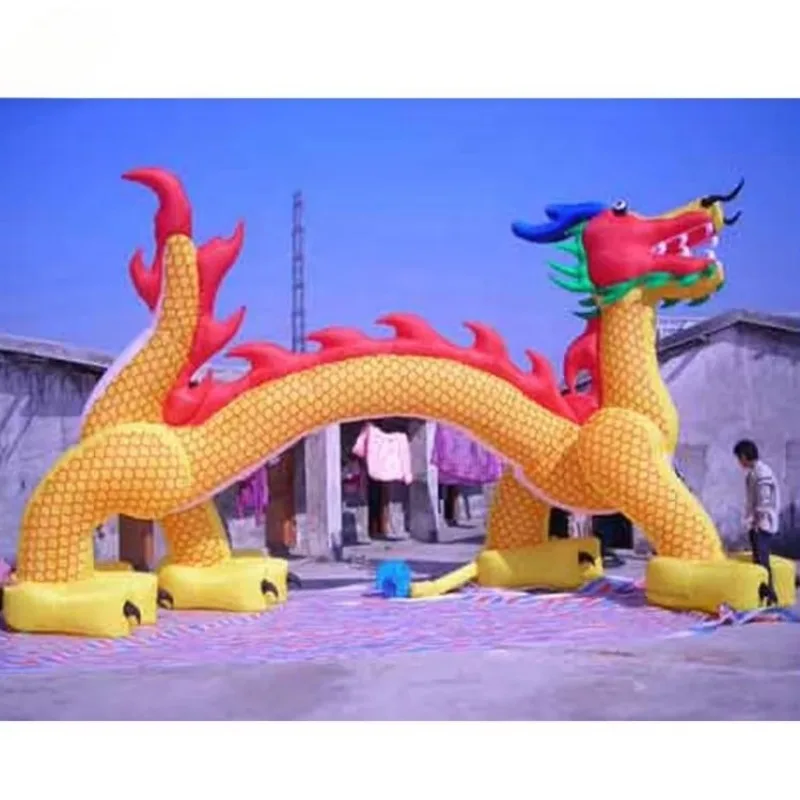 

large inflatable dragon arch, arch-shaped