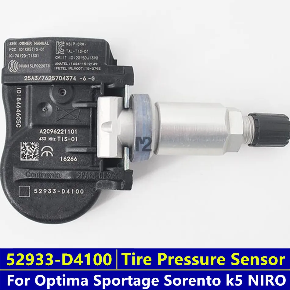 

Brand New Genuine Tire Pressure Sensor 52933-D4100 TPMS For Optima Sportage Sorento Genesis Ioniq Niro VELOSTER G90 52933D4100