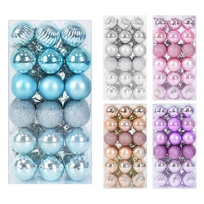 

36pcs/Box 4cm Christmas Ball Christmas Tree Ornaments Hanging Pendant Merry Xmas Decoration For Home New Year 2024 Gift Navidad