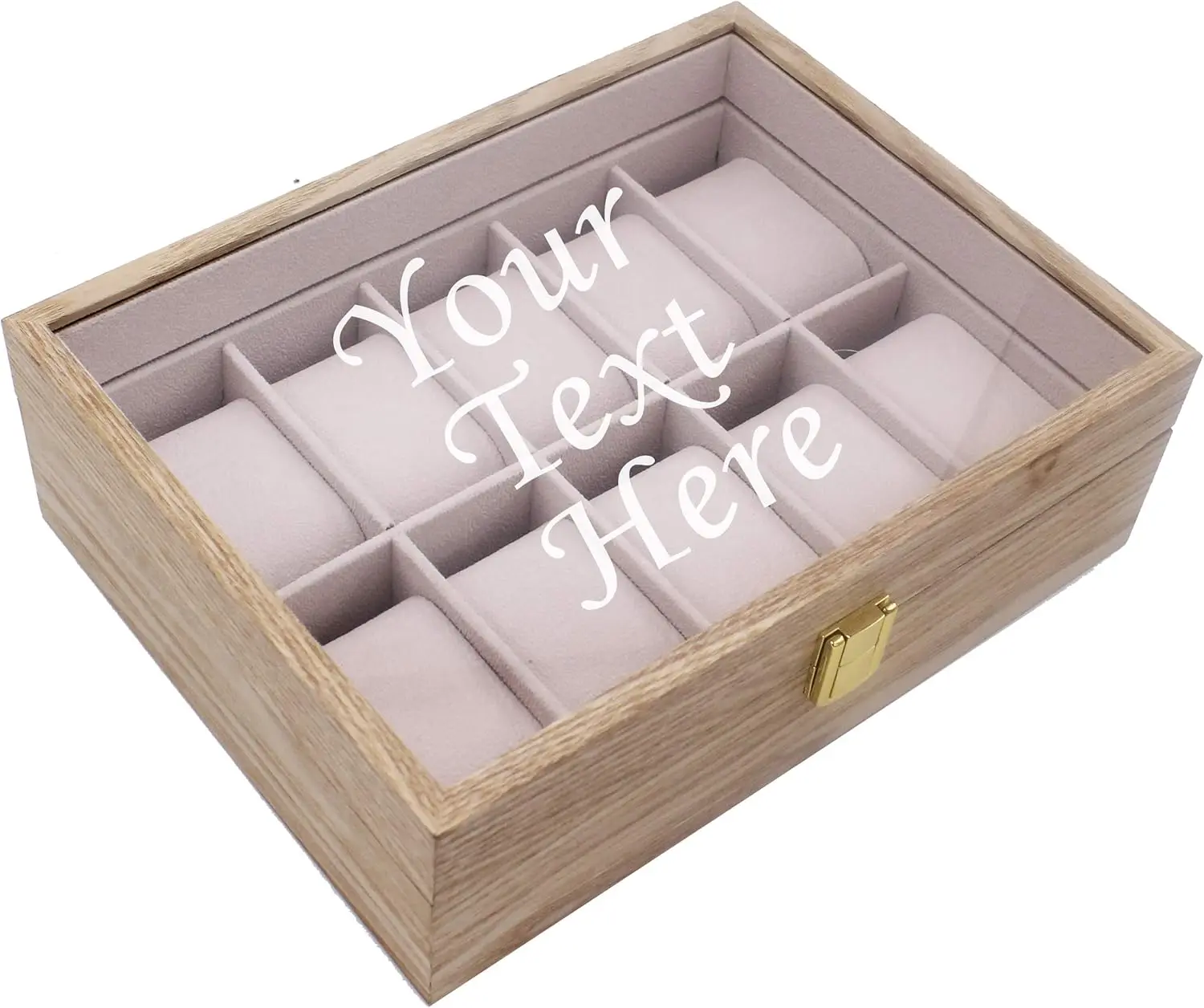 

Custom Engraved Watch Storage Box for Groomsmen Wedding Father's Day - Personalized Monogram Distressed Wood Holds 10 Watches