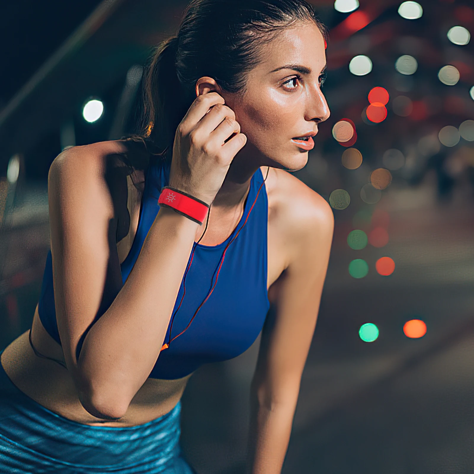 

Glowing Wristband Led Light Armband Wearable up Wristbands Manganese Steel Luminous