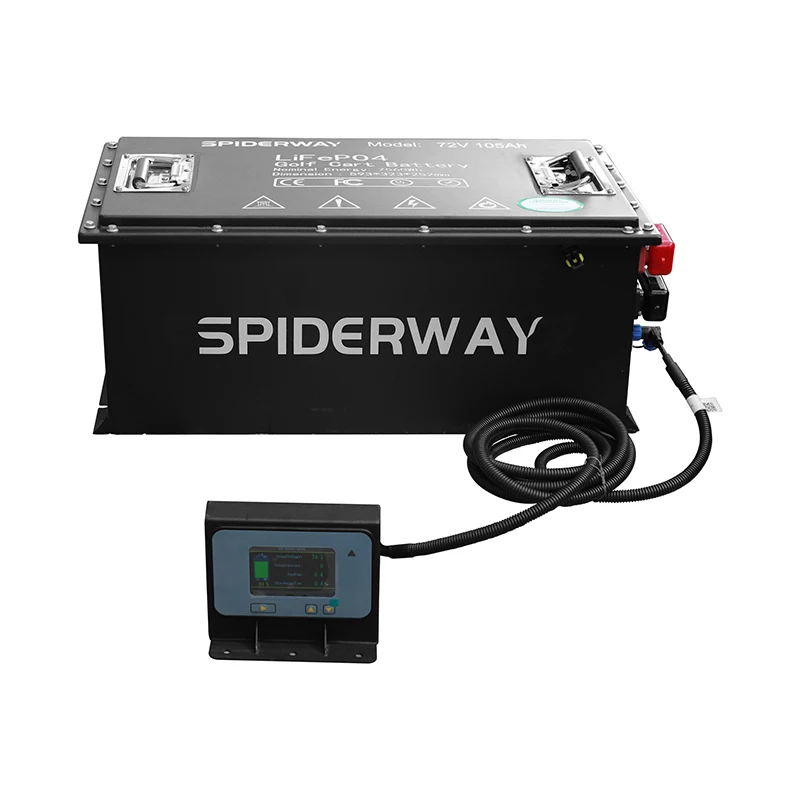 

US Stock 72V 105Ah LiFePO4 Lithium Battery With Charger 200A BMS Monitor for Golf Cart Sloar MarineOff-Grid LiFePO4 Battery