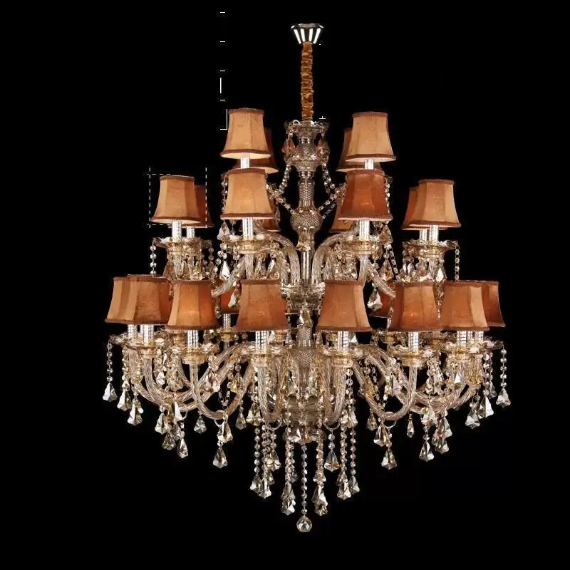 

Latin 120cm*150cm Antique amber Crystal Chandelier for Foyer Hall wrought iron chandeliers Traditional hotel light hanging lamp