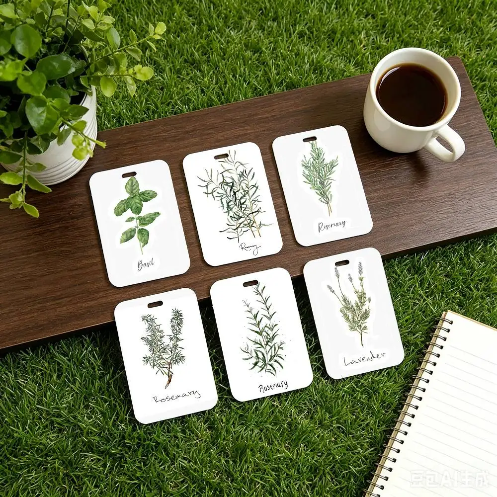 Herbs Art Black Lanyard Card Holders Student Meal Cards And Campus Ids School