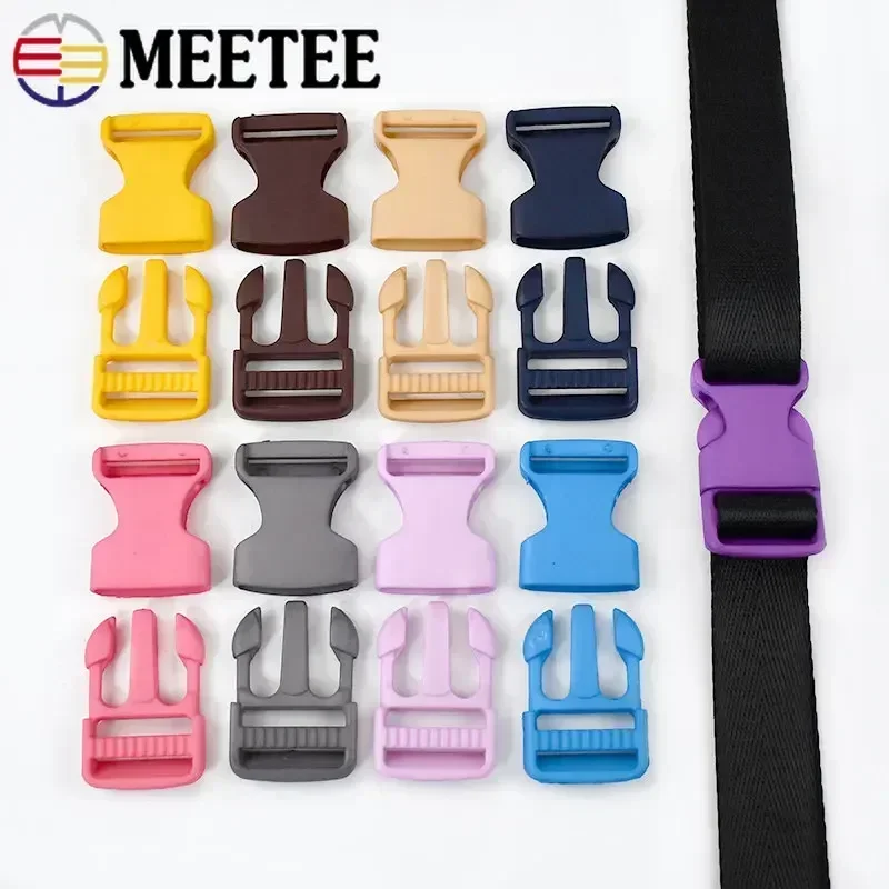 30Pcs Meetee 15/20/25/30mm Plastic Release Buckle Webbing Hook Backpack Buckles Bag Side Clip Adjuster Clasp Belt Accessories