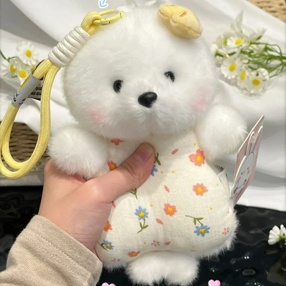 

Fluffy Texture Animal Cute Design Soft Cartoon Animal Protection Floral Dress Adjustable Lanyard Simulation Comfort