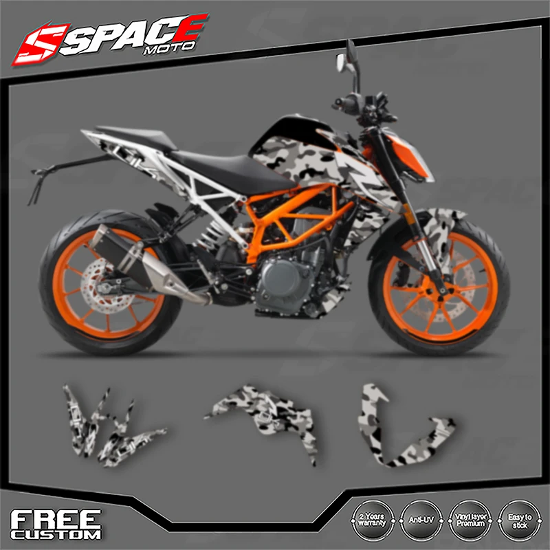 الفضاء مخصص للدراجات النارية الرسومات ل KTM 2017 2018 2019 2020 DUKE 125 17-20 DUKE125 390 ملصقات مصورة أطقم 012