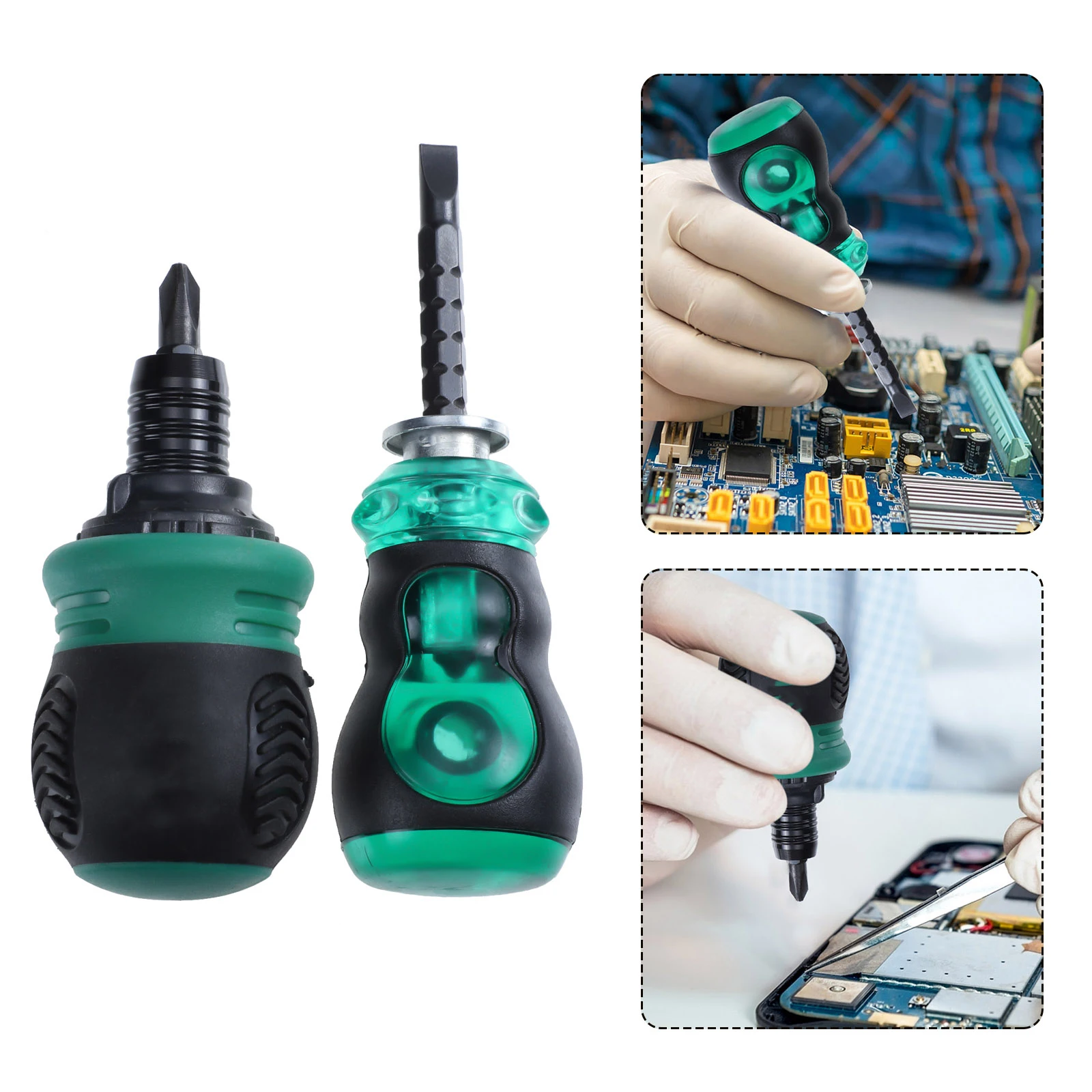 

2pcs Mini Screwdriver Precision Repair Tool For Mobile Device Disassembly Anti-Slip Handle Magnetic Tips Household Hand Tool