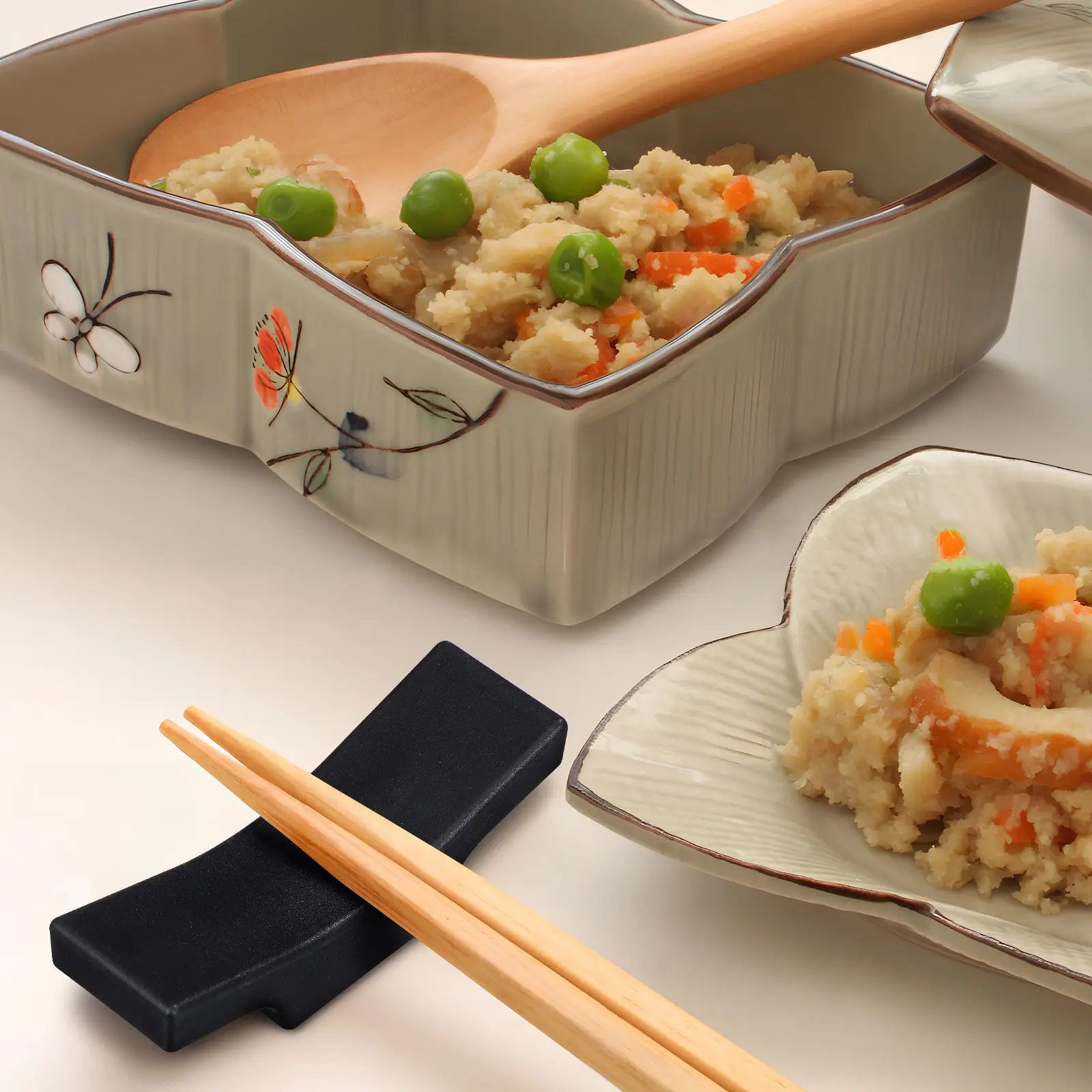 

8Pcs Chopstick Holder Set Metal Chopstick Rest for Table Ceramic-Like Finish Stable Non-Slip Base Home Hotel Restaurant Use