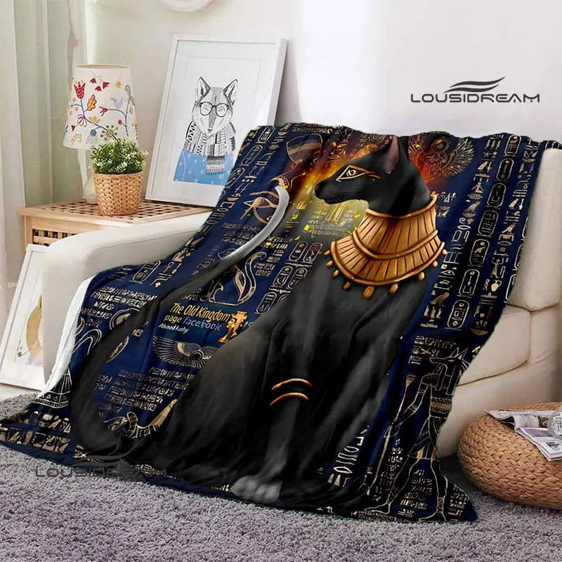 Egyptian Pictograph And Symbol Printing Blanket Fashion Warm Blankets Home Travel Soft And Comfortable Blanket Birthday Gift