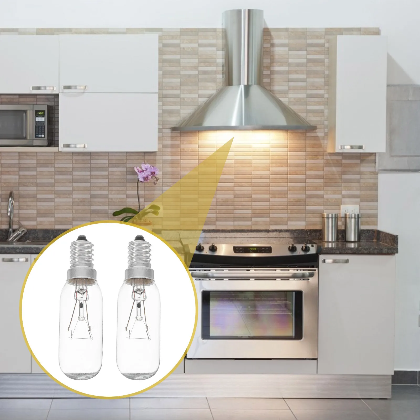 

2Pcs Appliance Bulbs E14 High Brightness Replacement Range Hood Light Bulbs Sewing Machine Stove Lamp Energy Efficient