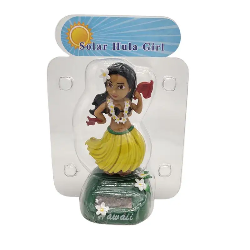 Decoración Solar para coche, juguete de chica hawaiana con cabeza agitadora, salpicadero automático, baile oscilante, Interior de coche