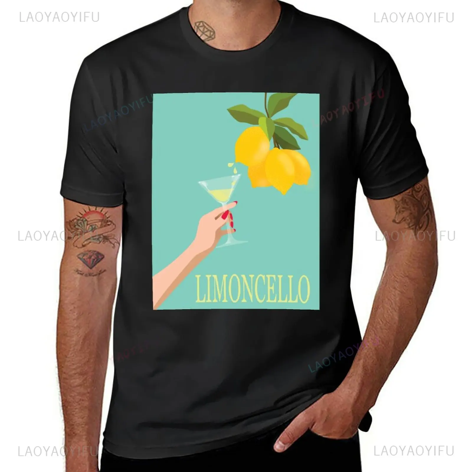 New Classic Summer Limoncello Man Printed T-Shirt High Quality Cotton Breathable T-shirts Man Blouse Mens Woman Tall T Shirts