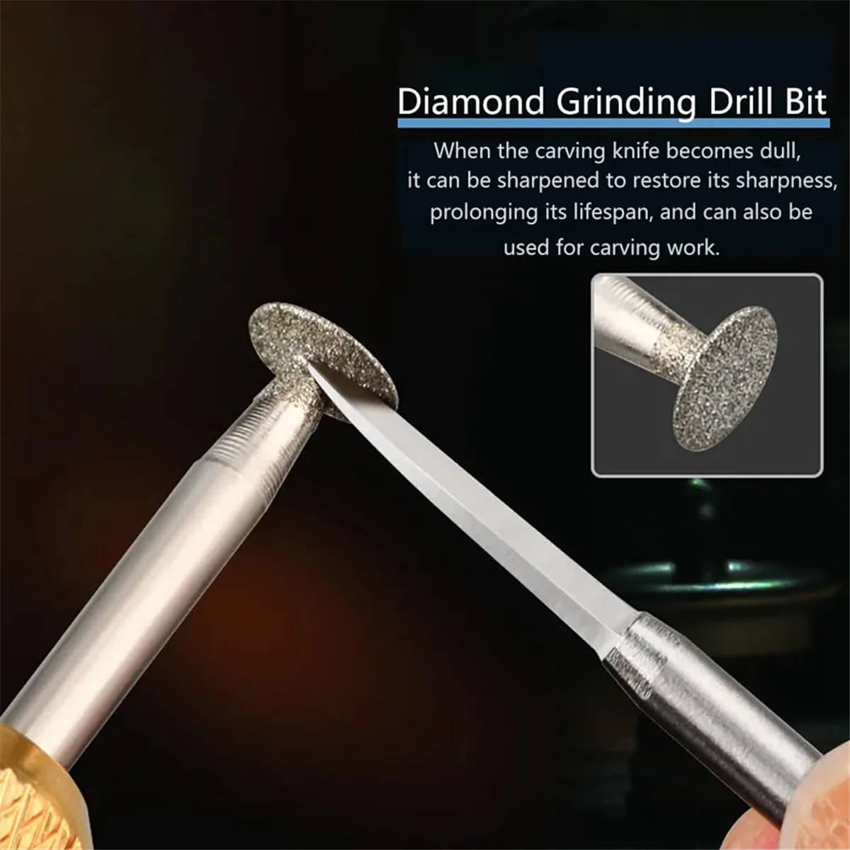 AT77 Wood Carving Drill Bits Set for Rotary Tool 6Pcs Engraving Drill Accessories Bit Wood Crafts Grinding Tool 3mm