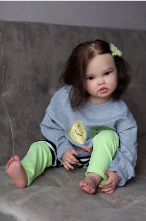 

DLS Cressida Reborn Vinyl Toddler Doll by Ping Lau 28"Details hand drawing