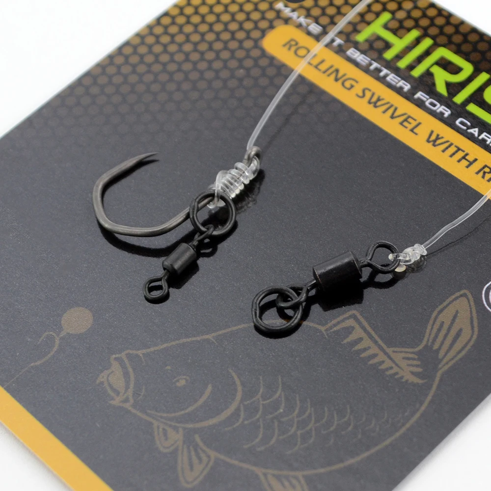 Hirisi 20 Piece Carp Fishing Swivels Snaps with Solid Ring Quick Change Fishing Hook Swivels Fishing Accessories AE044