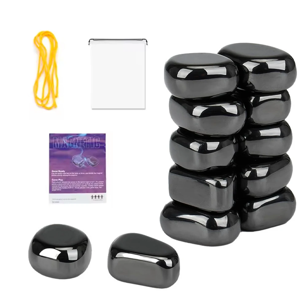 Polished Black Lodestone Magnet Multi-functional Magnetic Block Relieve Stress Entertainment Magnetic therapy Fridge Magnets