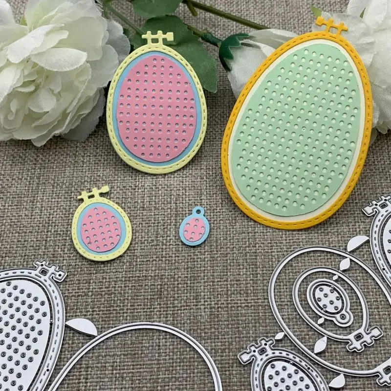 Egg embroidery frame tag Metal Cutting Dies For DIY Scrapbooking Decorative Embossing Handcraft Die Cutting Template Mold