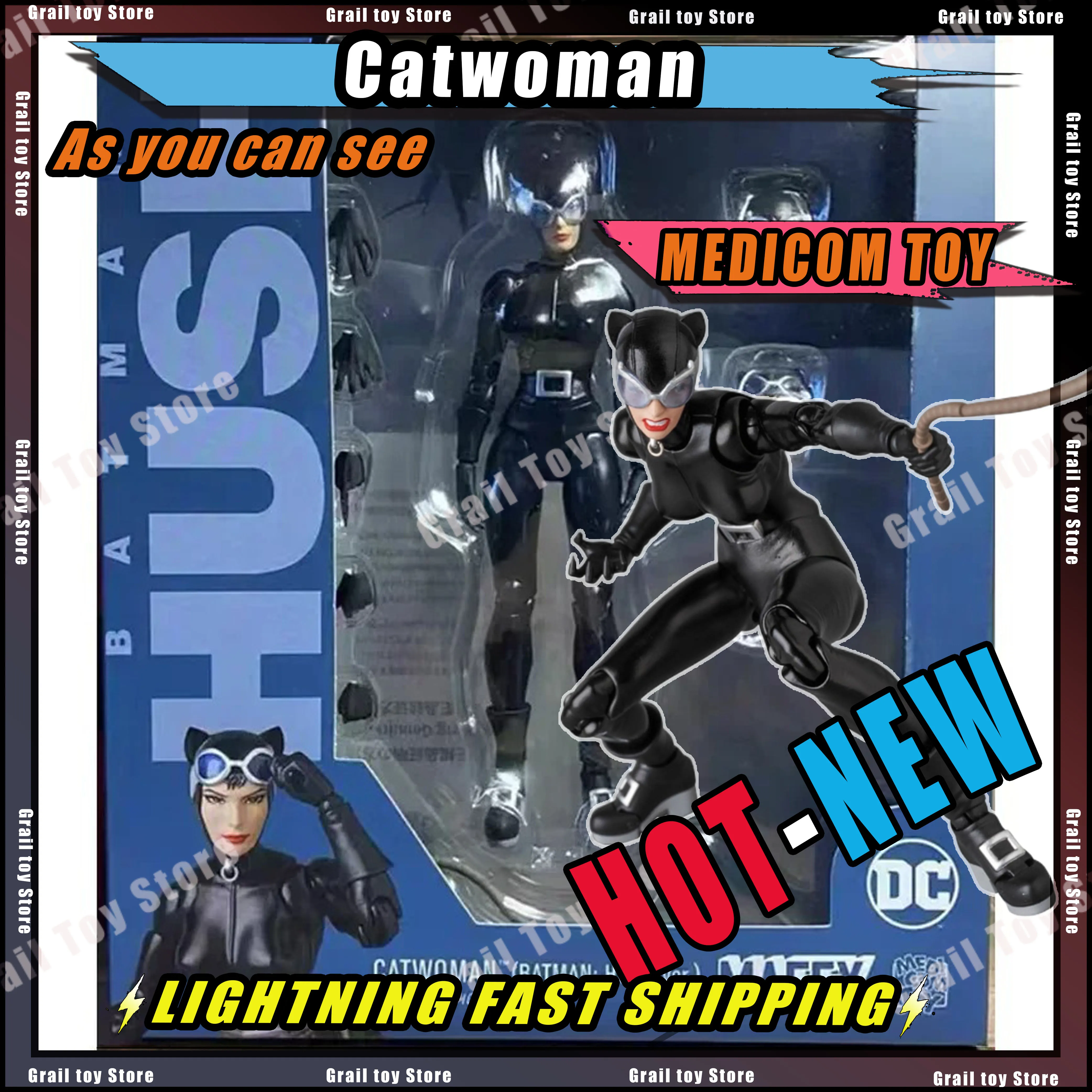 لعبة Medicom الأصلية الجديدة Catwoman Hush Mafex 123 أنيمي عمل الشكل تمثال جمع أرقام نموذج يمكن وضعها اللعب هدية