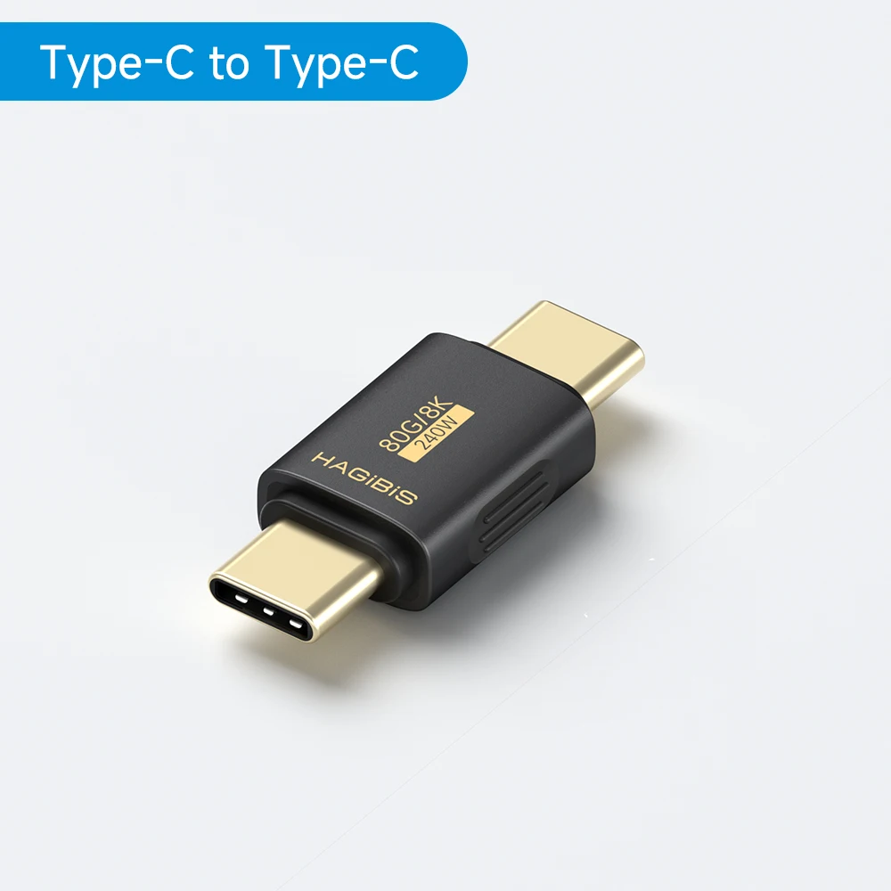 Hagibis USB C auf C Adapter 90 Grad rechtwinkliger Konverter 80 Gbit/s USB4 Datenkabelverlängerung für Thunderbolt 5/4 iPhone 17 Laptop