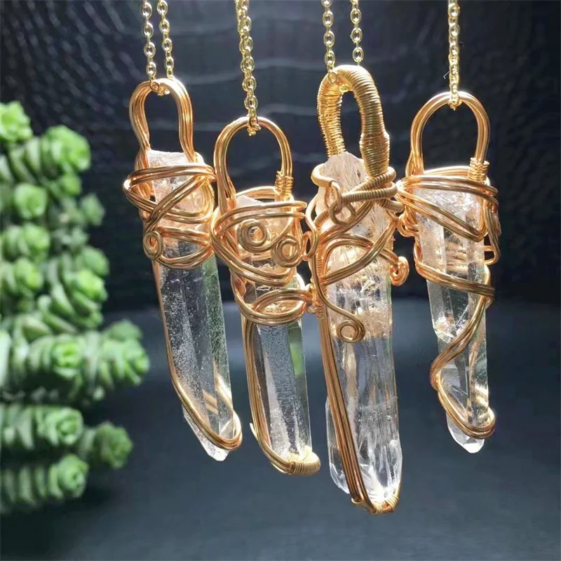 Natural Columbia Quartz Pendant Healing Necklace Fashion Classic Women Jewelry Accessories Exquisite Gift 1pcs