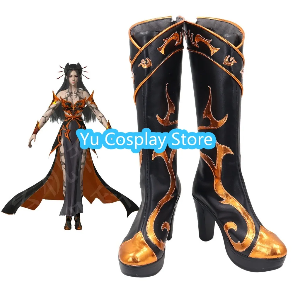 

Nine Songs of TheHeavens Chi Lian Hong Lian Cosplay Shoes Chinese Anime Custom Made Boots Halloween Party Shoes