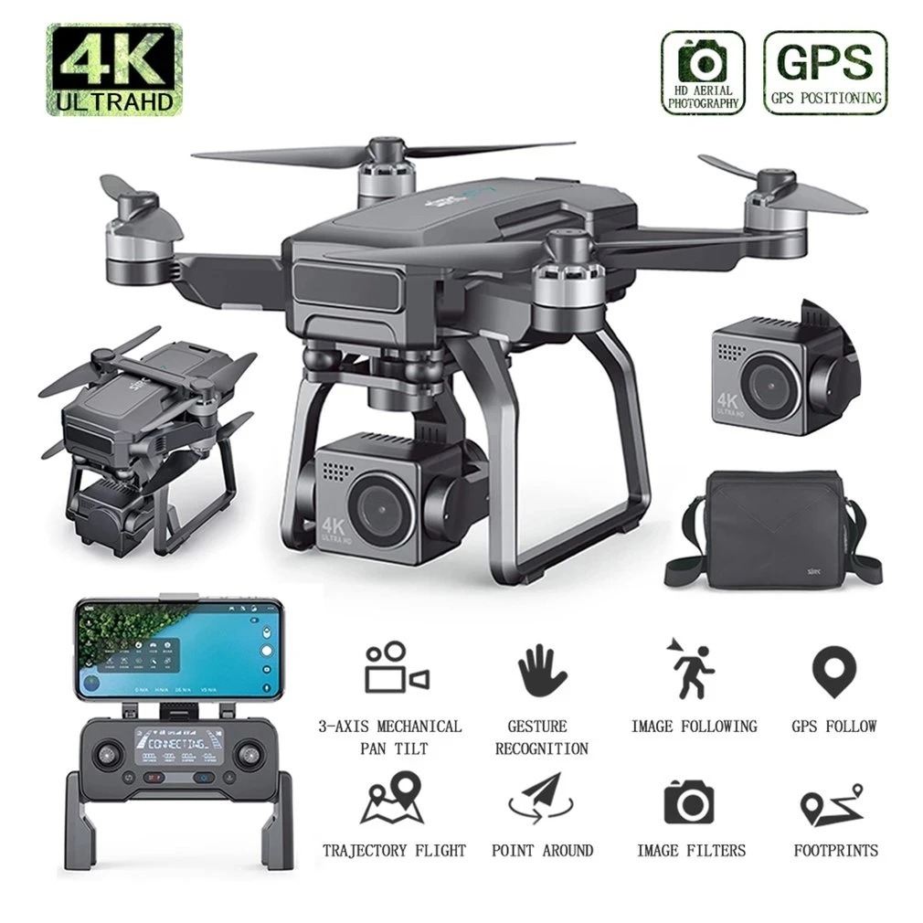 SJRC F7 4K PRO 3 축 짐벌, 긴 비행 시간 25 분, 3km 장거리 브러시리스 드론, HD 카메라 및 GPS