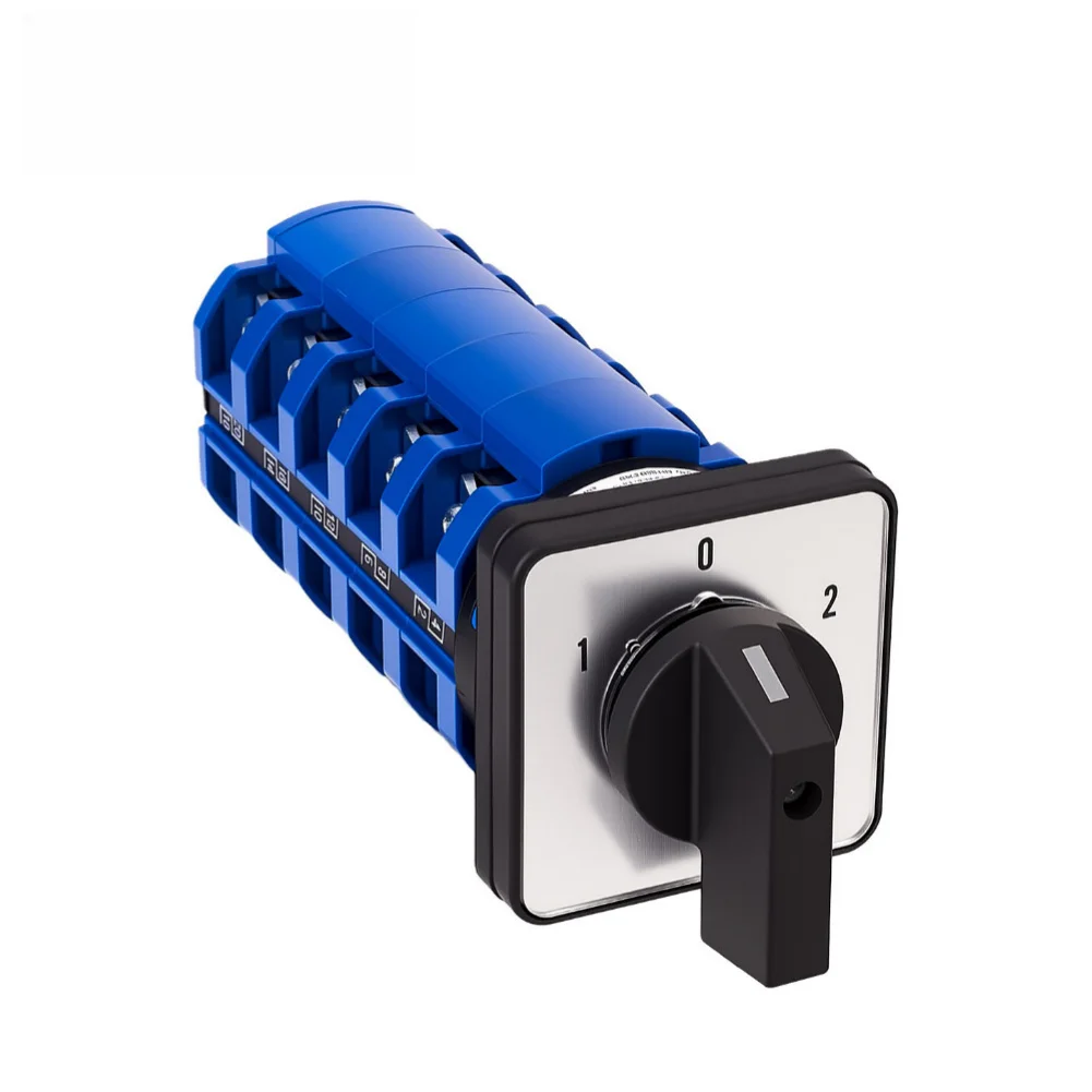 63A 3 Position 5 Section Rotary Changeover Switch 1-0-2 Panel Mount Electrical Selector For Power Distribution