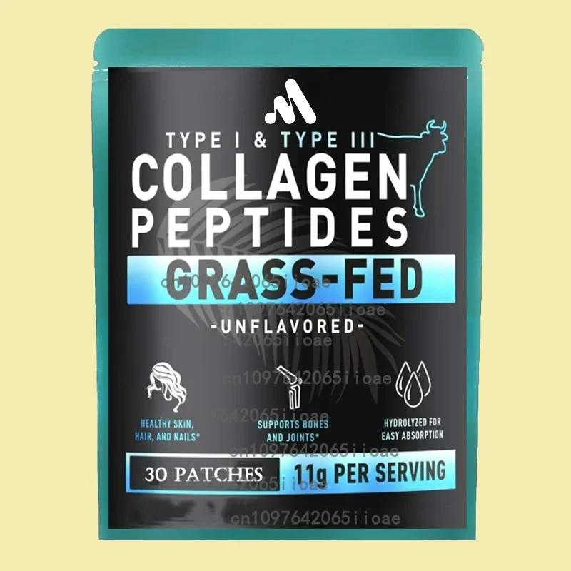 

30 Patches Pure Collagen Peptides Types I, II, III, V, X 5,000mcg Patch Anti-Aging Skin Transdermal Patches