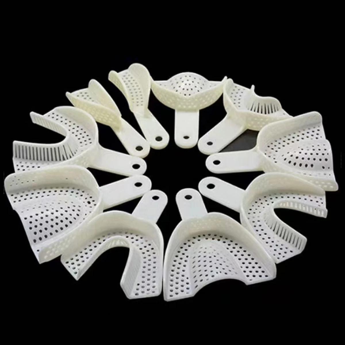 Dental Impression Trays 10PCS Plastic Teeth Holders Oral Hygiene Dentist Instrument Dental Clinic Tools
