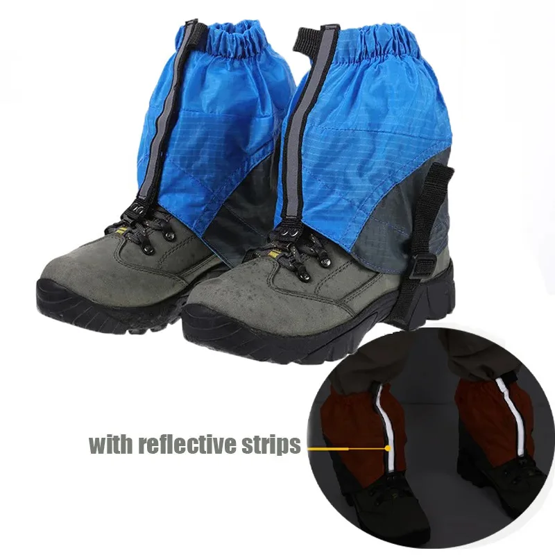 Wasserdichte Wander-Gamaschen Outdoor-Beinschützer mit Reflektorstreifen für Wandern, Camping, Skifahren und Outdoor-Abenteuer