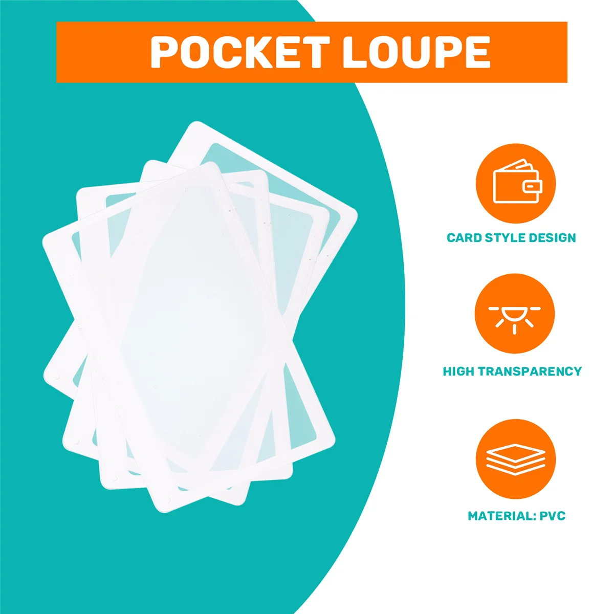 New 10x pocket magnifier / magnifying glass map / magnifying glass / reading assistance Credit card format 3 times zoom transp