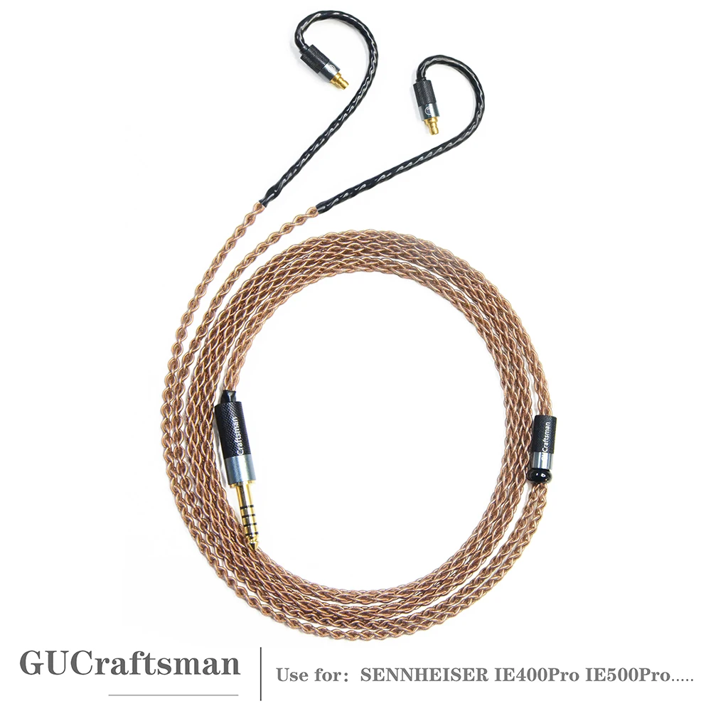 GUCraftsman 6N OCC Single Crystal Copper Earphone Upgrade Cable 4.4mm Balanced Cable for SENNHEISER IE100Pro IE500Pro IE400Pro