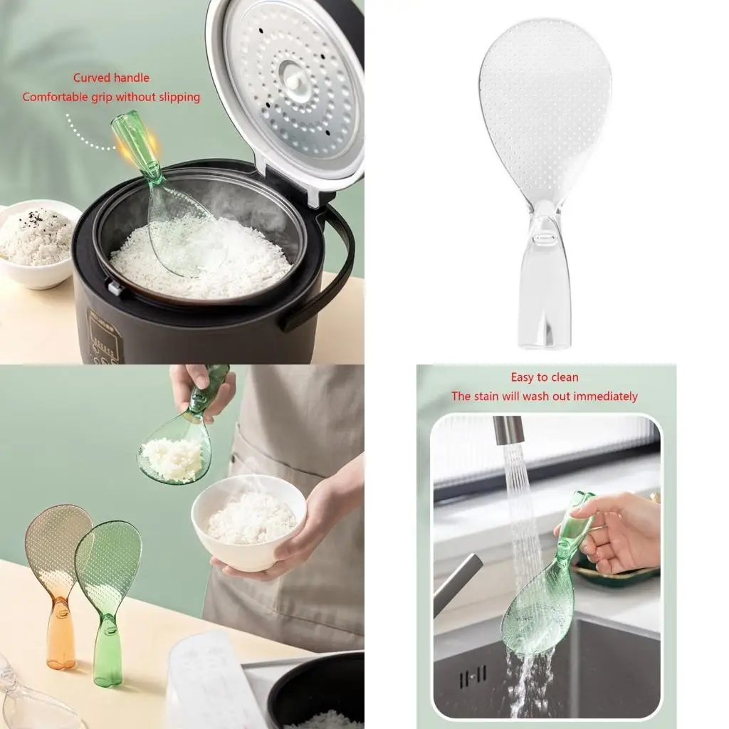 

652F Thickened Rice Spoon Household Spoon Nonstick Rice Spoon Heat Resistant Non-stick Pan Rice Spoon Rice Cooker PC Material