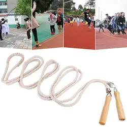 3/5/7/10m Thick Rope Electroplated Spring Group Skipping Rope Anti-slip Wooden Handles School Collective Long Jump Rope Sports E