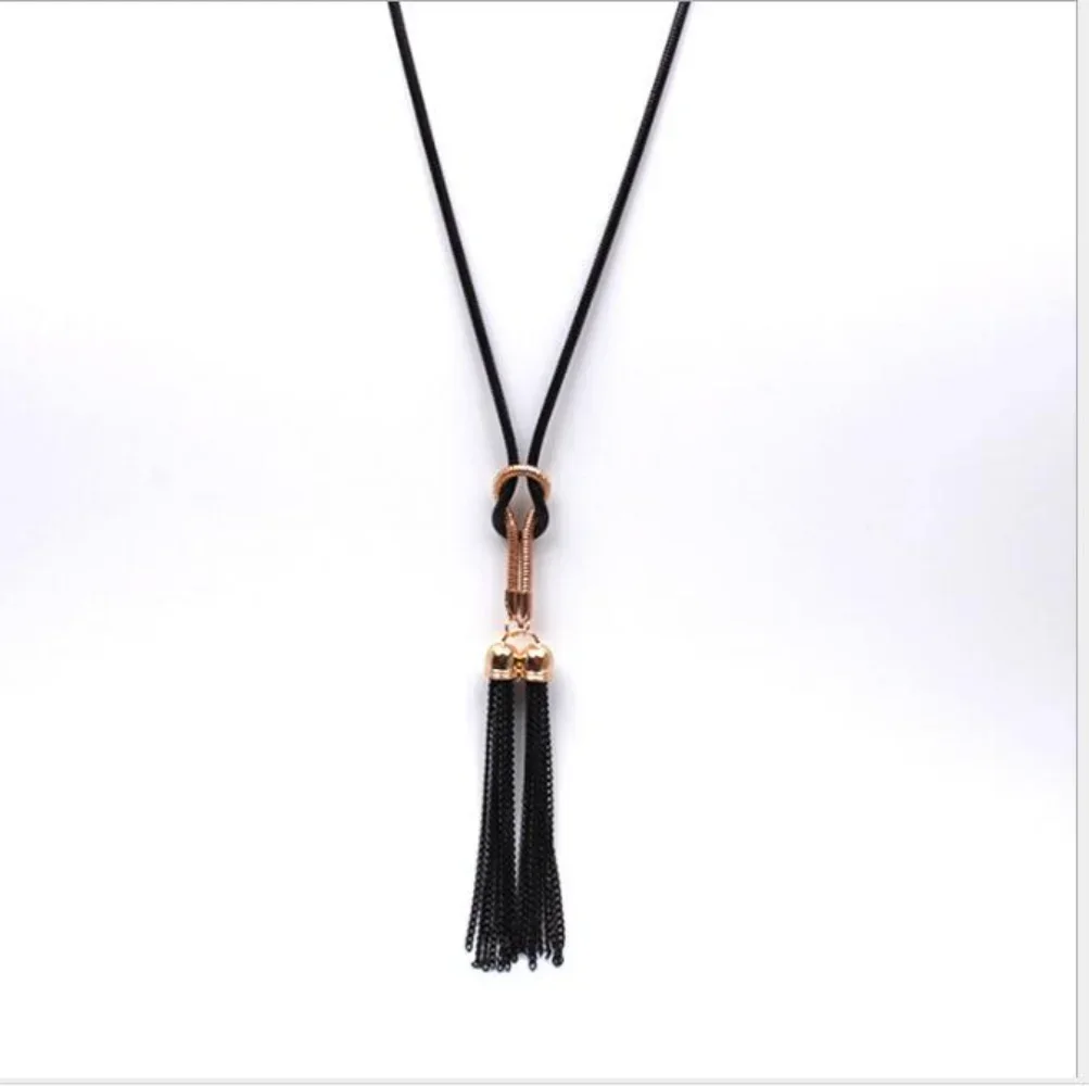 New Korean Version Simple Fashionable Versatile Tassel Long Necklace for Women\'s Sweater Chain Accessories Creative Gifts