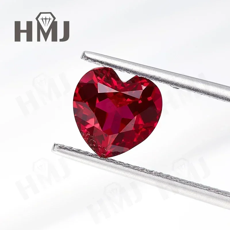 Lab Grown Ruby Gecertificeerd Ruby Duif Bloed Rode Ruby Hartvorm 0.5ct 1ct DIY Kralen voor Sieraden Maken