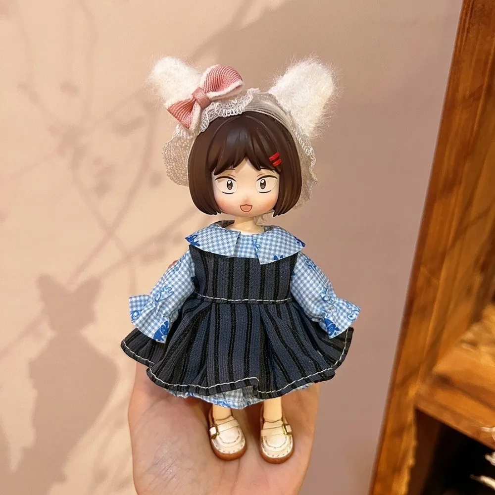 Fashion Sweater Coat 1/8 1/12 BJD Doll Clothes Pretty with Hat Doll Dress Change Clothes Casual Doll Outfit Set Girl Toy Gift