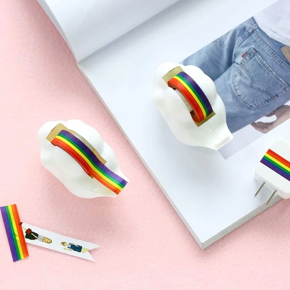 Desktop Decorations Cloud Tape Dispenser Creative Cloud Shape Rainbow Masking Tape Adhesive Tape Dispenser Non-Skid Base