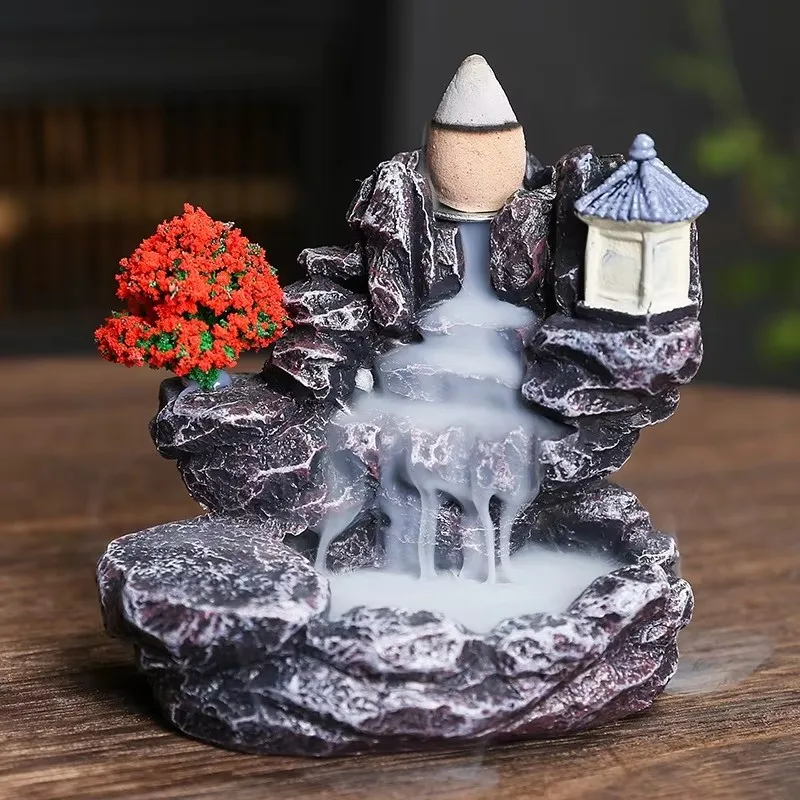 Räucherstäbchenhalter mit Rückfluss-Effekt Wasserfall-Räuchergefäß Wohndekor Aromatherapie-Ornament Räucherkegel mit Rückfluss-Effekt – Detail 4