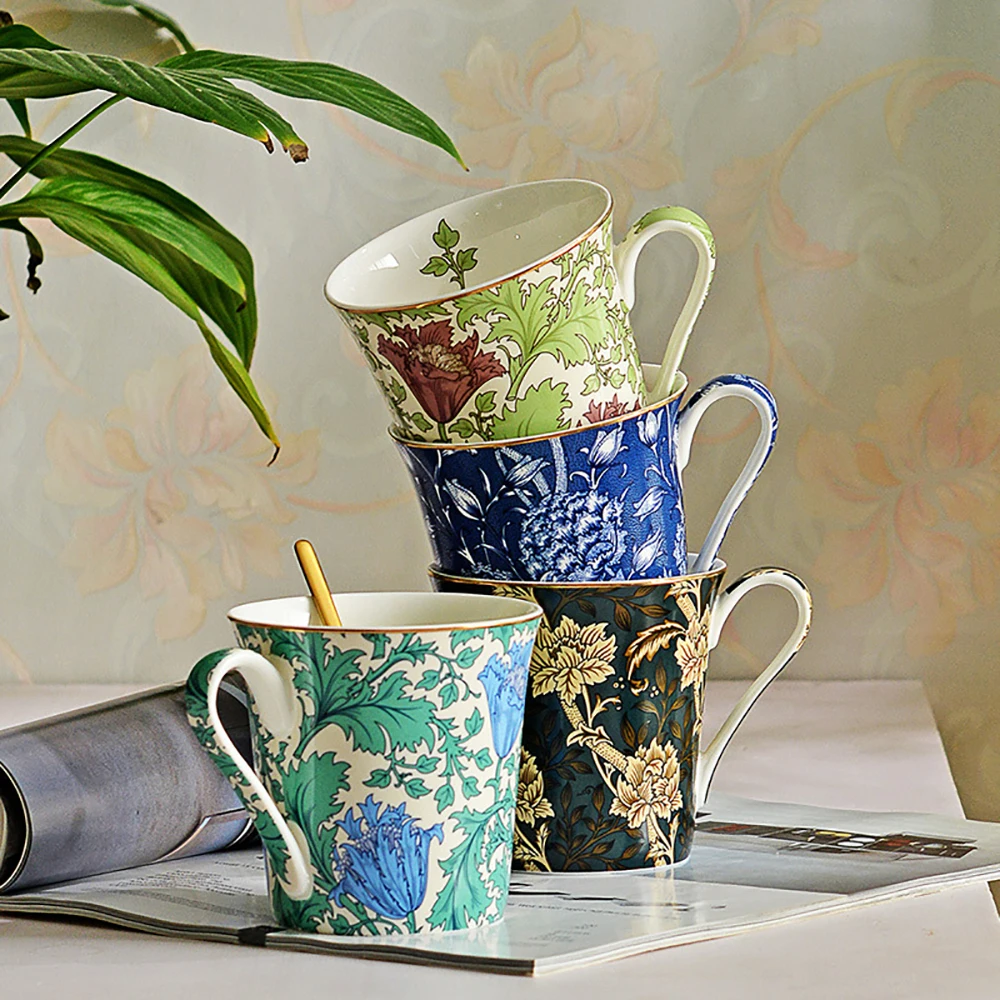Coffee Mugs Breakfast Cup Porcelain Espresso Cups Porcelain Oatmeal Porcelain Coffee Mugs Vintage Bone China for Friendship