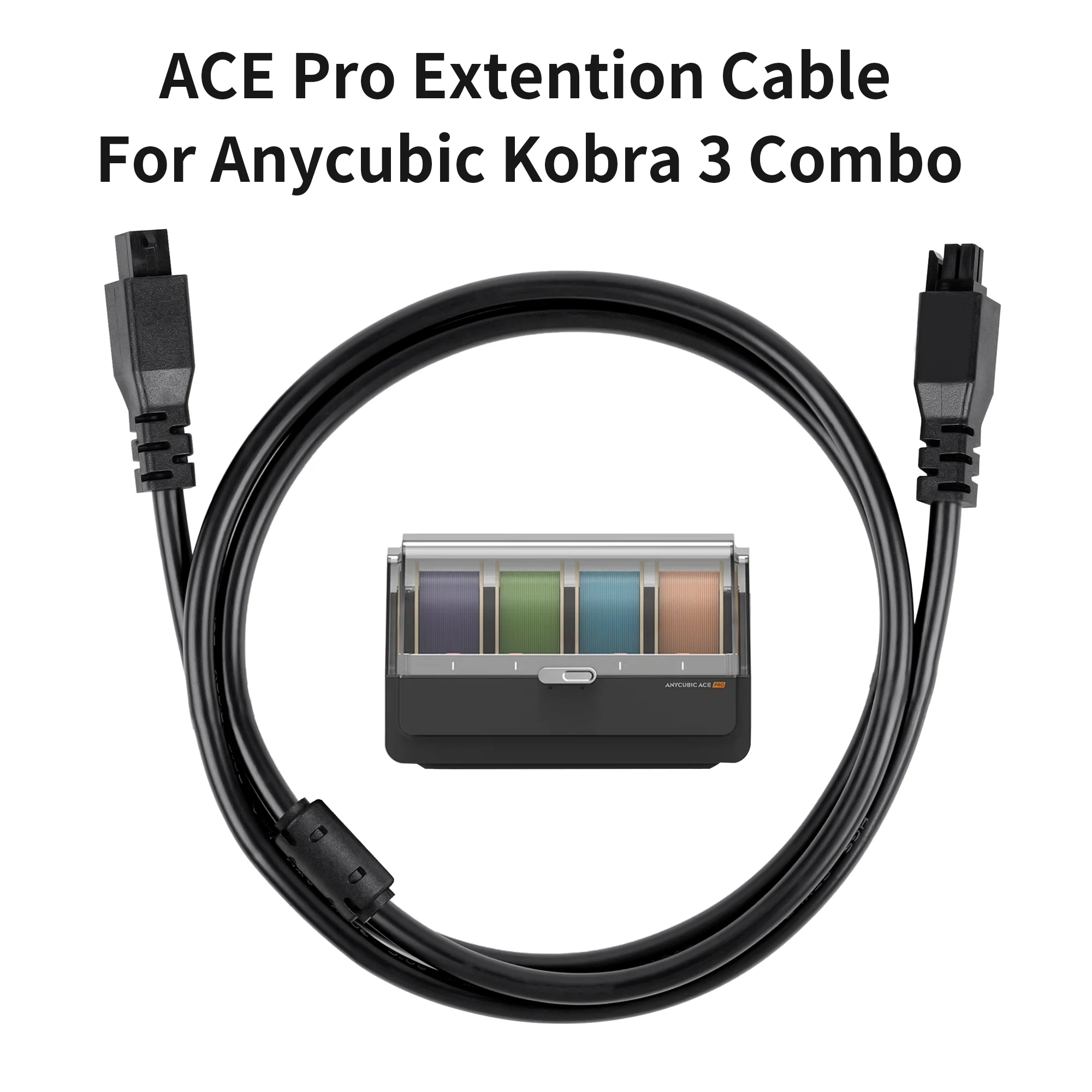 

Для Anycubic kobra 3 Combo 4-контактный кабель для передачи данных ACE Pro Удлинительный кабель 1 м 2 м с магнитным кольцом для 3D-принтера Kobra 3/Max/S1/S1C