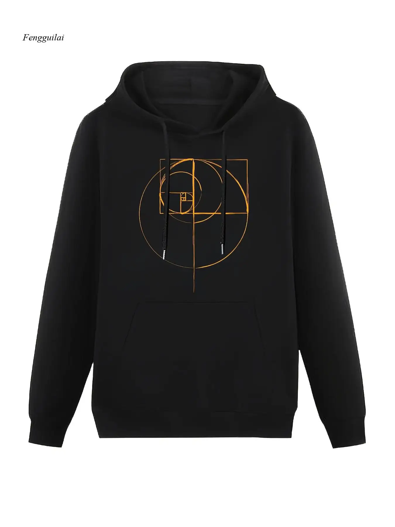 

Толстовка с капюшоном с графическим рисунком Golden Ratio Circle — большой размер и дизайн Golden Math Art, быстросохнущая повседневная зимняя теплая одежда