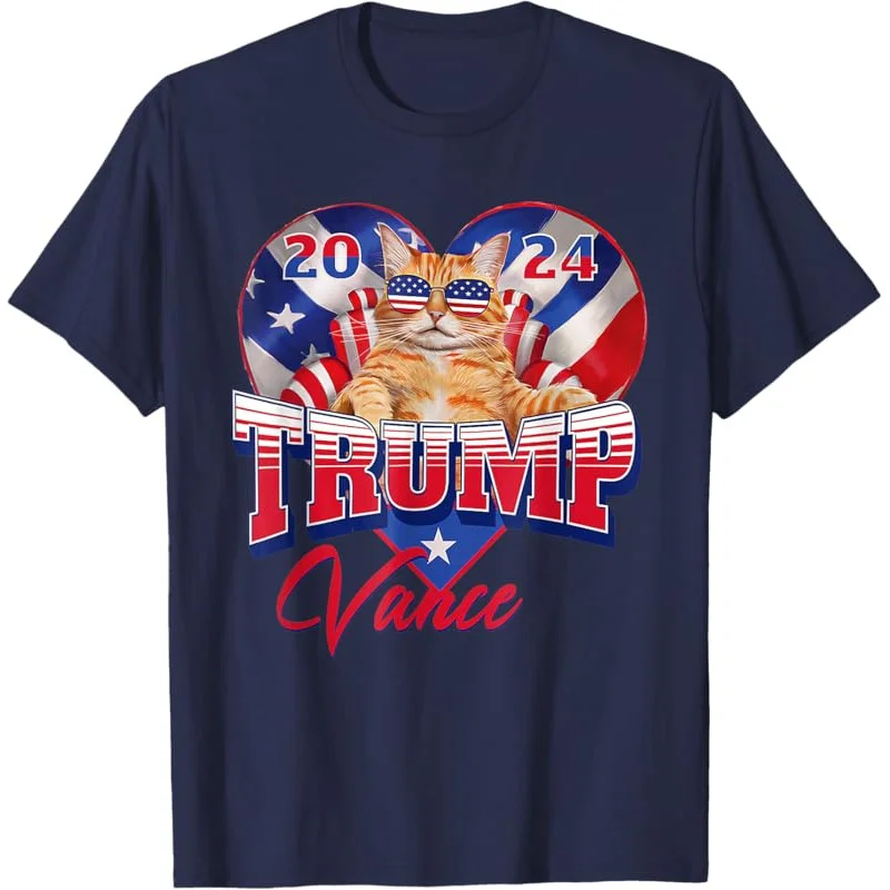 2024 Cat Trump Vance Heart US Political President Election T-Shirt