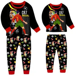 2024 New kids pajamas No.7 Boys clothes cute CR7 Sets Boys Top+pant Sets Toddler Clothing Baby Girls Football Pajamas Clothes