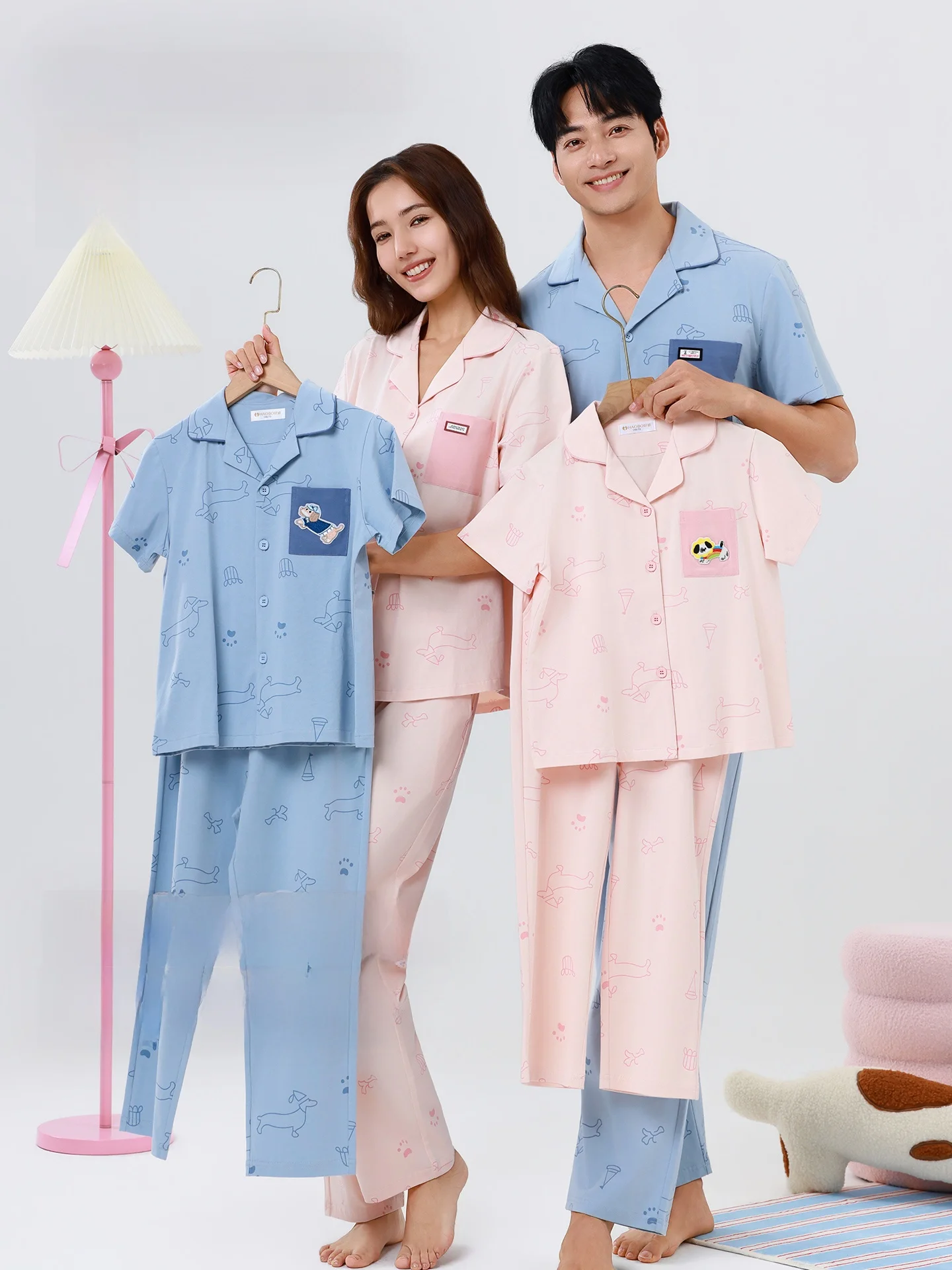 good-wave-primavera-estate-nuovo-set-di-abbigliamento-da-casa-in-cotone-con-stampa-cartoon-maniche-corte-e-pantaloni-lunghi-morbido-e-confortevole-pigiama-per-coppie