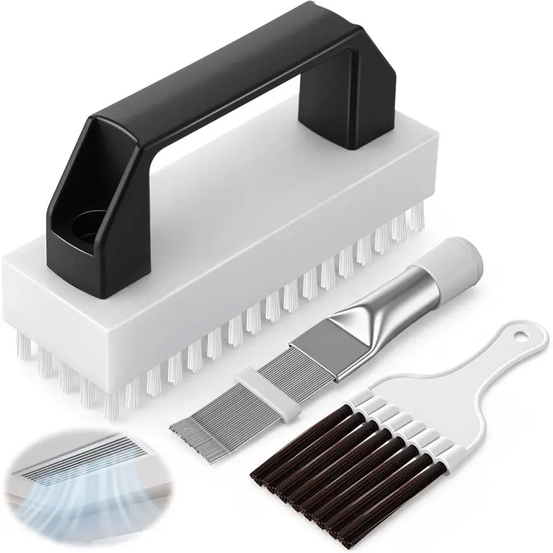 

A93E-2-In-1 AC Fin Comb Straightener 3PCS AC Fin Comb And Bush Cleaner Kit For HVAC, Evaporator, Refrigerator, Radiator Repair T
