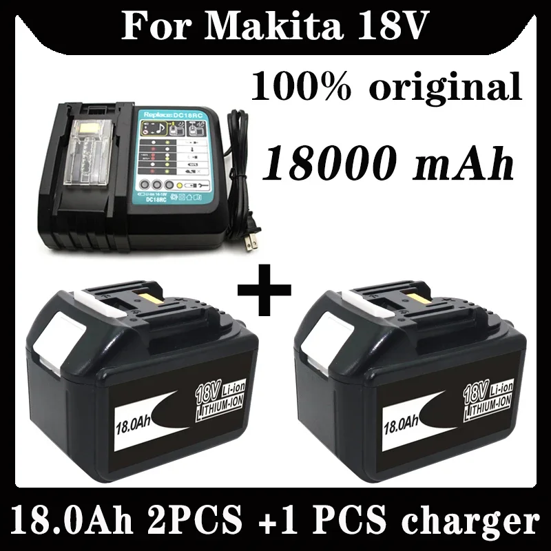 Makita 18V Battery 18000mAh Rechargeable Power Tools Battery 18V makita with LED Li-ion Replacement LXT BL1860B BL1860 BL1850