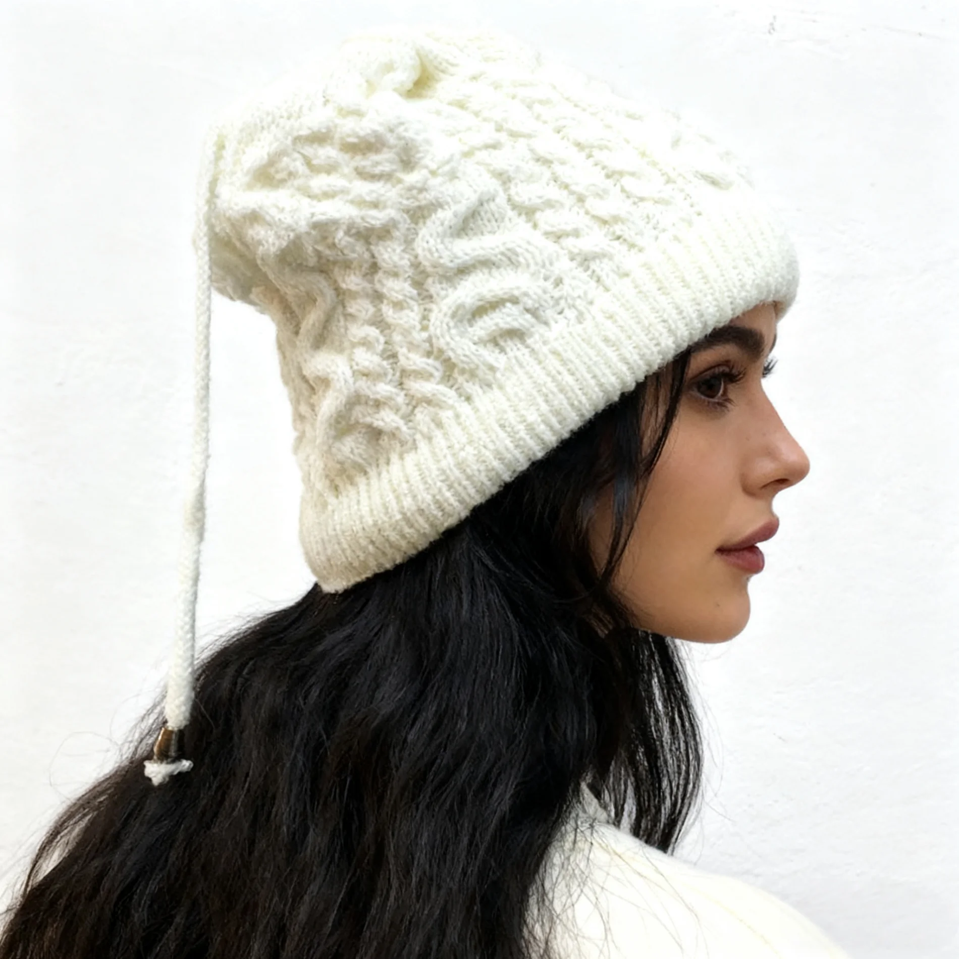 Mehrzweck-Set mit gestrickter Wintermütze und Schal | Warme Thermo-Mütze, Halswärmer, Ski-Gesichtsbedeckung für Damen und Herren, Outdoor, kaltes Wetter – Detail 33